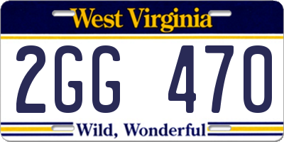 WV license plate 2GG470