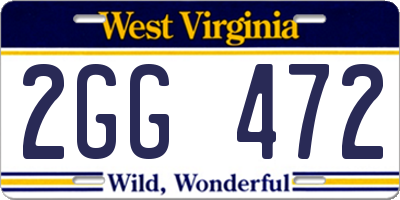 WV license plate 2GG472