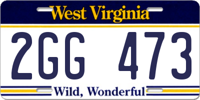 WV license plate 2GG473