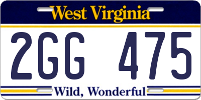 WV license plate 2GG475