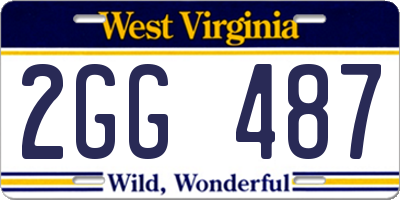 WV license plate 2GG487
