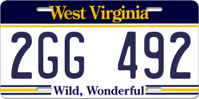 WV license plate 2GG492