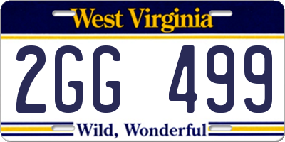 WV license plate 2GG499