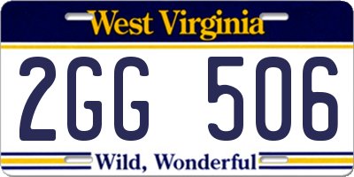 WV license plate 2GG506