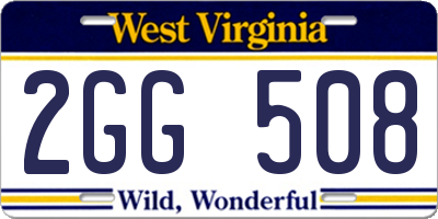 WV license plate 2GG508