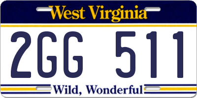 WV license plate 2GG511