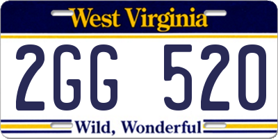 WV license plate 2GG520