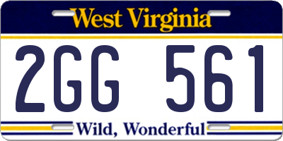 WV license plate 2GG561