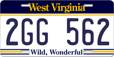 WV license plate 2GG562