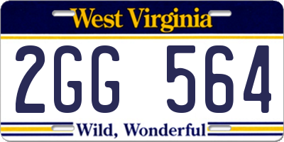 WV license plate 2GG564