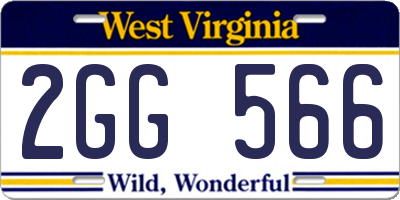 WV license plate 2GG566