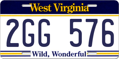 WV license plate 2GG576