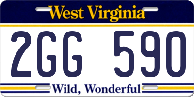 WV license plate 2GG590