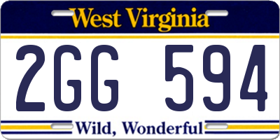 WV license plate 2GG594