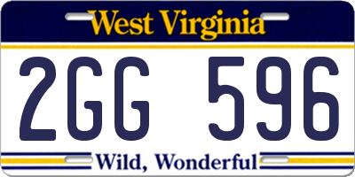 WV license plate 2GG596