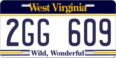 WV license plate 2GG609