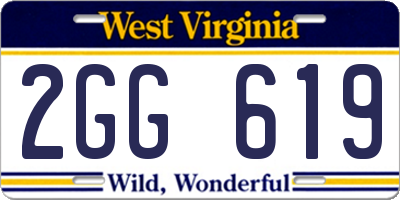 WV license plate 2GG619