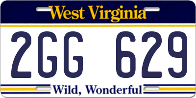 WV license plate 2GG629