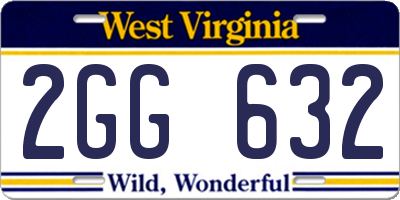 WV license plate 2GG632