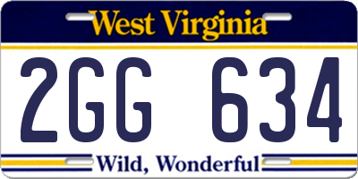 WV license plate 2GG634