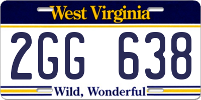 WV license plate 2GG638