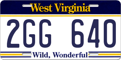 WV license plate 2GG640