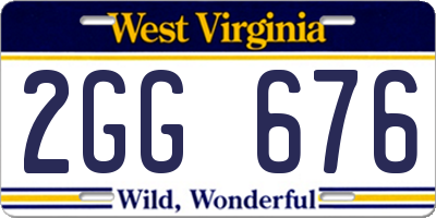 WV license plate 2GG676