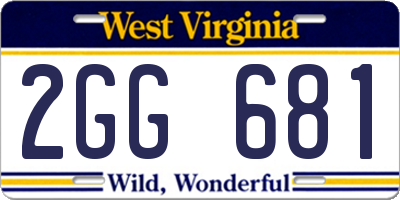 WV license plate 2GG681