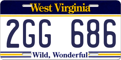 WV license plate 2GG686