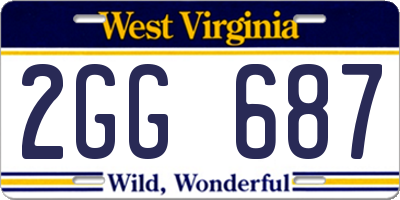 WV license plate 2GG687
