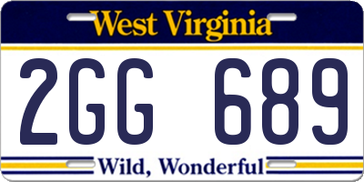 WV license plate 2GG689