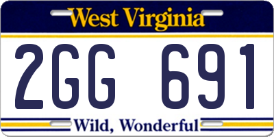 WV license plate 2GG691