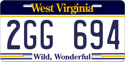 WV license plate 2GG694