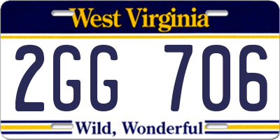 WV license plate 2GG706