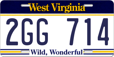 WV license plate 2GG714