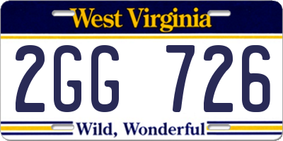 WV license plate 2GG726
