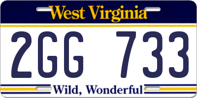 WV license plate 2GG733