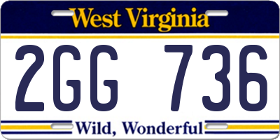 WV license plate 2GG736