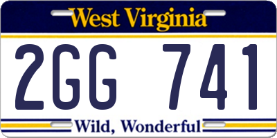 WV license plate 2GG741