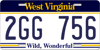 WV license plate 2GG756