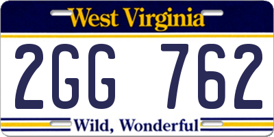 WV license plate 2GG762