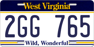 WV license plate 2GG765