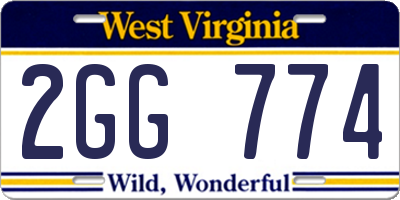 WV license plate 2GG774