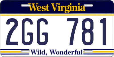 WV license plate 2GG781