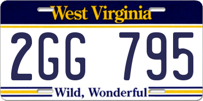 WV license plate 2GG795