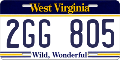 WV license plate 2GG805