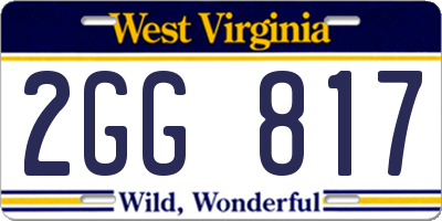 WV license plate 2GG817