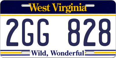 WV license plate 2GG828