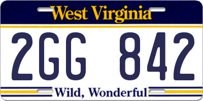 WV license plate 2GG842