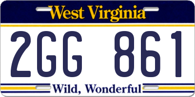 WV license plate 2GG861